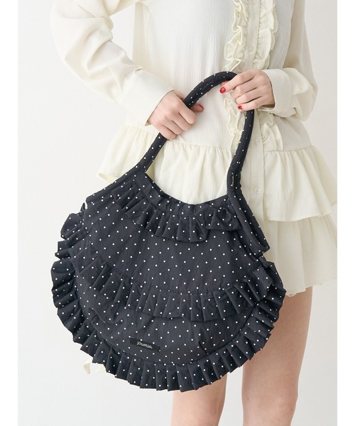 jouetie（ジュエティ）の「パターンフリルトートバッグ（トートバッグ・レディース・ブルー/その他1/オフホワイト/レッド/ブラック・FREE）」の3枚目の写真