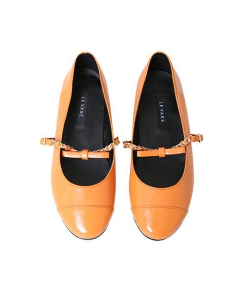 LEVASE(ルバズ)の「eg) jenny chain flat-orange 2cm(バレエシューズ・レディース・その他・38/39/35/36/37/36.5/37.5/35.5/38.5)」の2枚目の写真