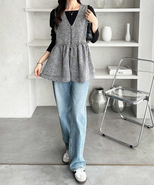 GeeRA（ジーラ）の「ダブルジップティアードベスト（ベスト・レディース・ブラック/ブラック系その他・X-LARGE/LARGE/MEDIUM）」の11枚目の写真