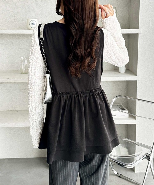 GeeRA（ジーラ）の「ダブルジップティアードベスト（ベスト・レディース・ブラック/ブラック系その他・X-LARGE/LARGE/MEDIUM）」の6枚目の写真