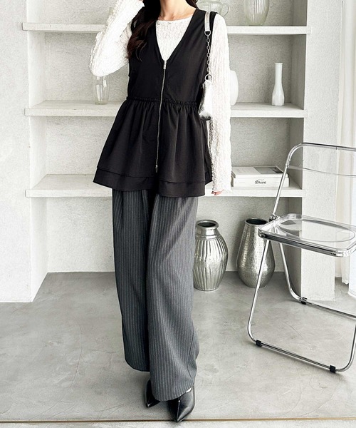 GeeRA（ジーラ）の「ダブルジップティアードベスト（ベスト・レディース・ブラック/ブラック系その他・X-LARGE/LARGE/MEDIUM）」の7枚目の写真