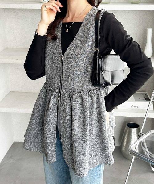 GeeRA（ジーラ）の「ダブルジップティアードベスト（ベスト・レディース・ブラック/ブラック系その他・X-LARGE/LARGE/MEDIUM）」の9枚目の写真