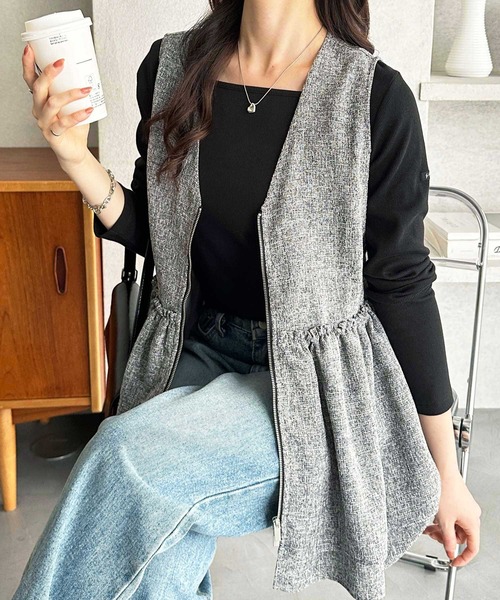 GeeRA（ジーラ）の「ダブルジップティアードベスト（ベスト・レディース・ブラック/ブラック系その他・X-LARGE/LARGE/MEDIUM）」の18枚目の写真