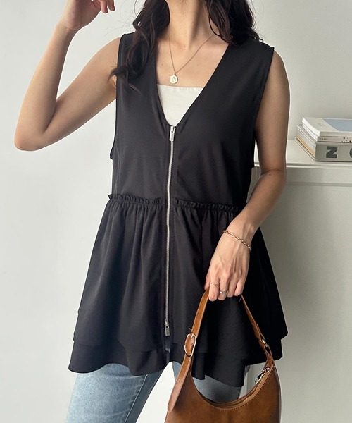 GeeRA（ジーラ）の「ダブルジップティアードベスト（ベスト・レディース・ブラック/ブラック系その他・X-LARGE/LARGE/MEDIUM）」の20枚目の写真