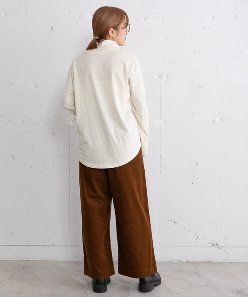 POU DOU DOU（プードゥドゥ）の「ラウンドテールタートルネックトップス（Tシャツ/カットソー・レディース・レッド/ブラック/アイボリー・M）」の16枚目の写真