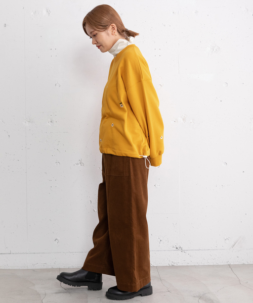 POU DOU DOU（プードゥドゥ）の「ラウンドテールタートルネックトップス（Tシャツ/カットソー・レディース・レッド/ブラック/アイボリー・M）」の12枚目の写真