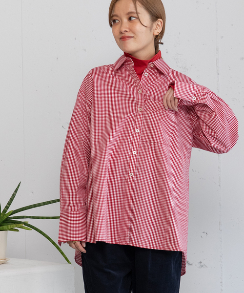 POU DOU DOU（プードゥドゥ）の「ラウンドテールタートルネックトップス（Tシャツ/カットソー・レディース・レッド/ブラック/アイボリー・M）」の13枚目の写真