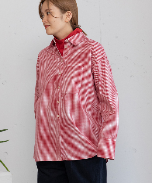 POU DOU DOU（プードゥドゥ）の「ラウンドテールタートルネックトップス（Tシャツ/カットソー・レディース・レッド/ブラック/アイボリー・M）」の14枚目の写真