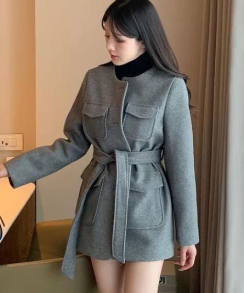 semplice(センプリチェ)の「トレンチコート【韓国ファッション】(トレンチコート・レディース・ブラック/アイボリー/グレー・F)」の9枚目の写真