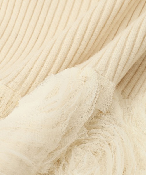 QUEENS COURT（クイーンズコート）の「フラワーチュールペプラムリブニット≪手洗い可能≫（ニット/セーター・レディース・オフホワイト/ブラック/ブラウン・M）」の21枚目の写真