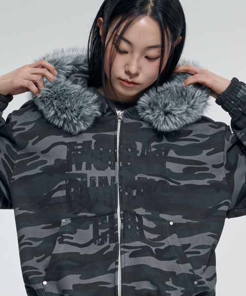 VENHIT(ベンヒット)の「MRCカモファーフードジップアップチャコール(パーカー・レディース・チャコール・SMALL/MEDIUM/LARGE)」の2枚目の写真