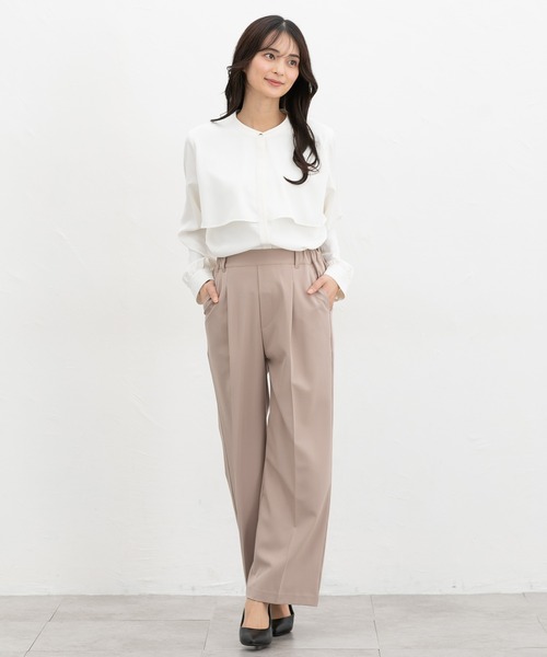 Honeys（ハニーズ）の「ケープ風ブラウス（シャツ/ブラウス・レディース・ホワイト/ホワイト系その他/スモーキーグリーン系/ネイビー・3L/S/M/LL/L）」の6枚目の写真