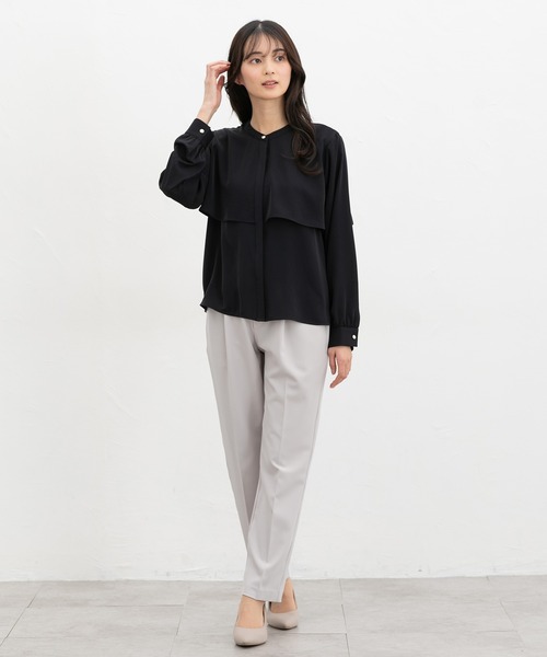 Honeys（ハニーズ）の「ケープ風ブラウス（シャツ/ブラウス・レディース・ホワイト/ホワイト系その他/スモーキーグリーン系/ネイビー・3L/S/M/LL/L）」の8枚目の写真