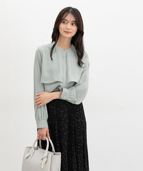 Honeys（ハニーズ）の「ケープ風ブラウス（シャツ/ブラウス・レディース・ホワイト/ホワイト系その他/スモーキーグリーン系/ネイビー・3L/S/M/LL/L）」の11枚目の写真