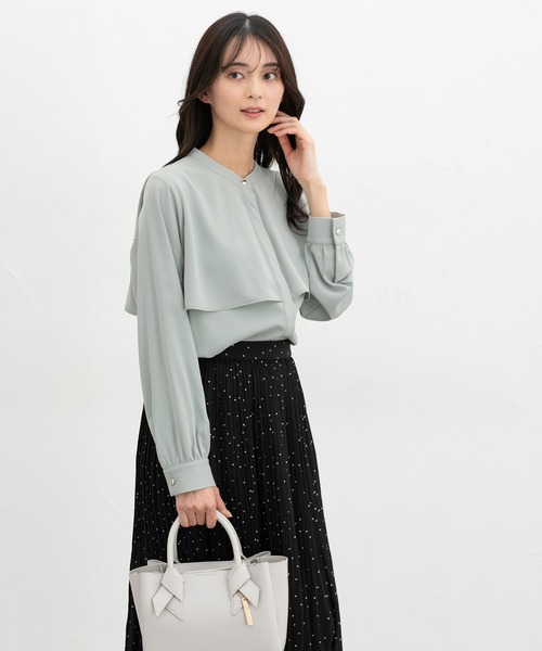 Honeys（ハニーズ）の「ケープ風ブラウス（シャツ/ブラウス・レディース・ホワイト/ホワイト系その他/スモーキーグリーン系/ネイビー・3L/S/M/LL/L）」の12枚目の写真