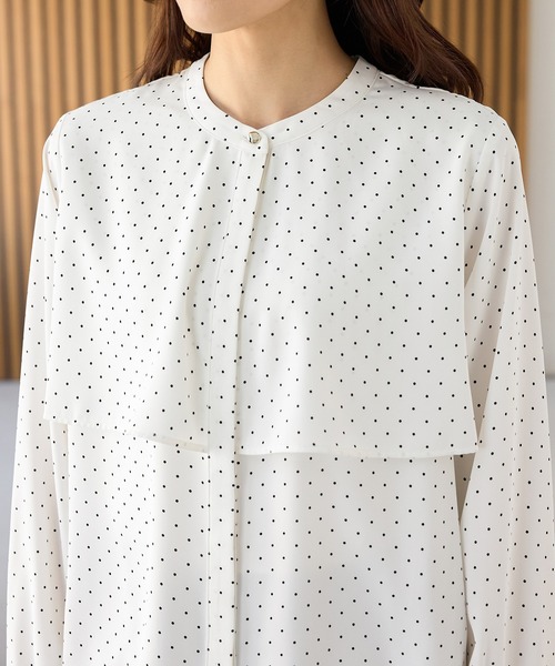 Honeys（ハニーズ）の「ケープ風ブラウス（シャツ/ブラウス・レディース・ホワイト/ホワイト系その他/スモーキーグリーン系/ネイビー・3L/S/M/LL/L）」の20枚目の写真