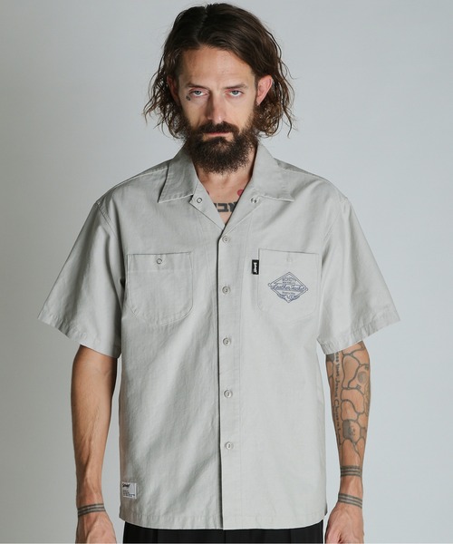 schott（ショット）の「Schott/ショット/NC SHIRT EMB/エヌシー 刺繍 シャツ（シャツ/ブラウス・メンズ・ブラック/グレー/ミント・M/L/XL/2XL）」の2枚目の写真