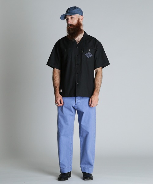 schott（ショット）の「Schott/ショット/NC SHIRT EMB/エヌシー 刺繍 シャツ（シャツ/ブラウス・メンズ・ブラック/グレー/ミント・M/L/XL/2XL）」の6枚目の写真