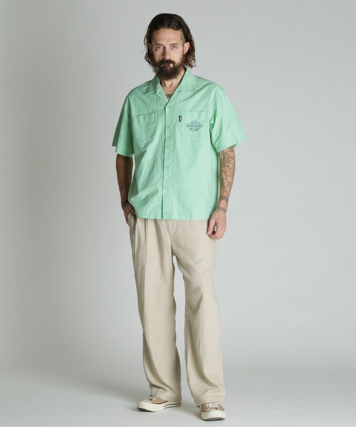 schott（ショット）の「Schott/ショット/NC SHIRT EMB/エヌシー 刺繍 シャツ（シャツ/ブラウス・メンズ・ブラック/グレー/ミント・M/L/XL/2XL）」の8枚目の写真