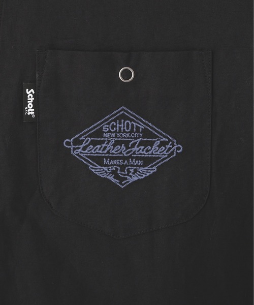 schott（ショット）の「Schott/ショット/NC SHIRT EMB/エヌシー 刺繍 シャツ（シャツ/ブラウス・メンズ・ブラック/グレー/ミント・M/L/XL/2XL）」の18枚目の写真