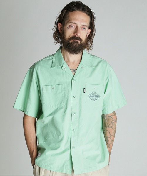 schott（ショット）の「Schott/ショット/NC SHIRT EMB/エヌシー 刺繍 シャツ（シャツ/ブラウス・メンズ・ブラック/グレー/ミント・M/L/XL/2XL）」の5枚目の写真