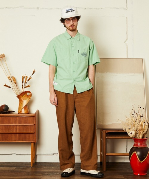 schott（ショット）の「Schott/ショット/NC SHIRT EMB/エヌシー 刺繍 シャツ（シャツ/ブラウス・メンズ・ブラック/グレー/ミント・M/L/XL/2XL）」の4枚目の写真