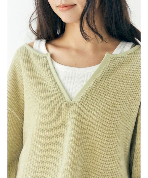 Ungrid（アングリッド）の「モールダブルフェイスロングスリーブTee（Tシャツ/カットソー・レディース・アイボリー/イエロー/グリーン・FREE）」の6枚目の写真