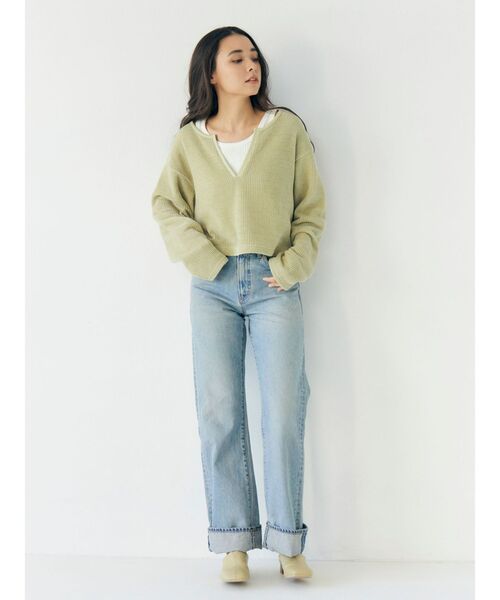 Ungrid（アングリッド）の「モールダブルフェイスロングスリーブTee（Tシャツ/カットソー・レディース・アイボリー/イエロー/グリーン・FREE）」の8枚目の写真