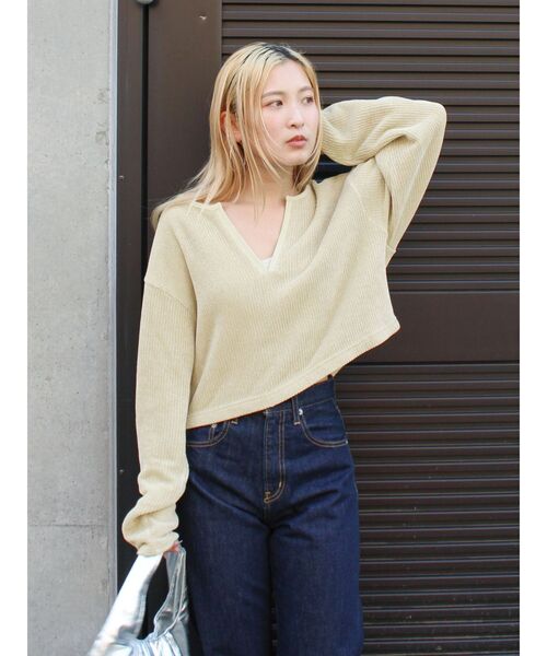 Ungrid（アングリッド）の「モールダブルフェイスロングスリーブTee（Tシャツ/カットソー・レディース・アイボリー/イエロー/グリーン・FREE）」の10枚目の写真