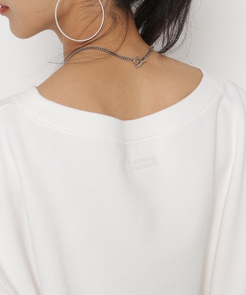 HEREIAM（ヘレイアム）の「【HEREIAM】オフショルスウェットプルオーバー（スウェット・レディース・スミクロ/ライトピンク/ホワイト・FREE）」の15枚目の写真