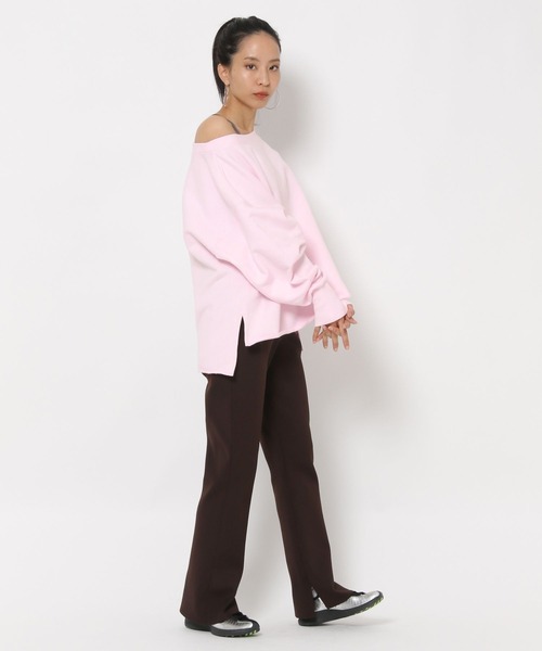 HEREIAM（ヘレイアム）の「【HEREIAM】オフショルスウェットプルオーバー（スウェット・レディース・スミクロ/ライトピンク/ホワイト・FREE）」の20枚目の写真