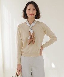【着回し力抜群・オンオフ使える】HIGH GAUGE BASIC Vネック ニット