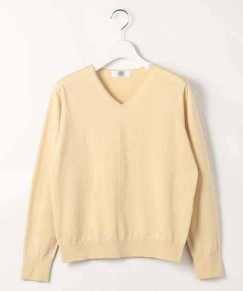 J.PRESS(ジェイプレス)の「【着回し力抜群・オンオフ使える】HIGH GAUGE BASIC Vネック ニット(ニット/セーター・レディース・アイボリー系/ピンク系/イエロー系/スカイブルー系/ネイビー系・LARGE/MEDIUM)」の14枚目の写真