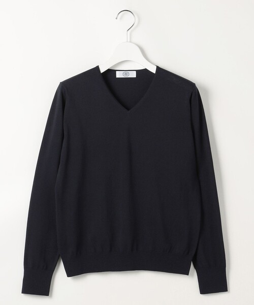 J.PRESS(ジェイプレス)の「【着回し力抜群・オンオフ使える】HIGH GAUGE BASIC Vネック ニット(ニット/セーター・レディース・アイボリー系/ピンク系/イエロー系/スカイブルー系/ネイビー系・LARGE/MEDIUM)」の12枚目の写真