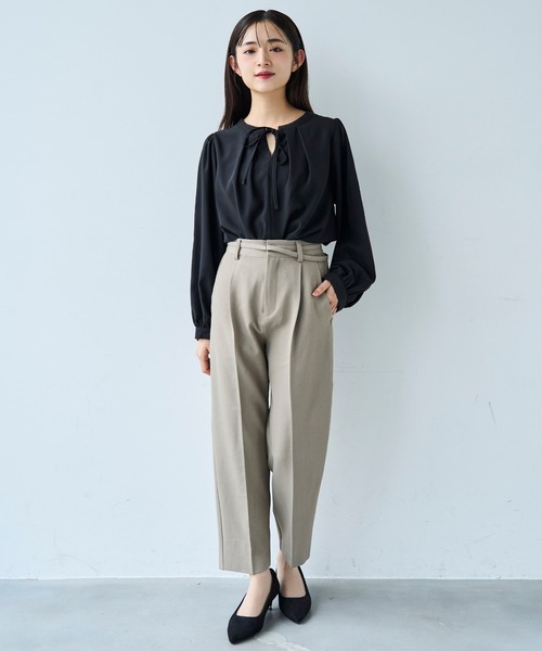 mil（ミル）の「配色リボン キーネックブラウス 【セレモニー/オケージョン】【585139】（シャツ/ブラウス・レディース・ブラック/ベージュ/オフホワイト・XS/S）」の11枚目の写真