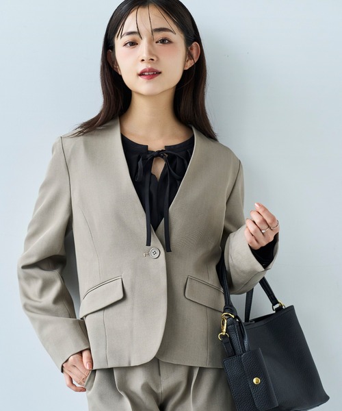 mil（ミル）の「配色リボン キーネックブラウス 【セレモニー/オケージョン】【585139】（シャツ/ブラウス・レディース・ブラック/ベージュ/オフホワイト・XS/S）」の18枚目の写真