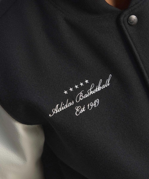 adidas(アディダス)の「オリジナルス バスケットボール ジャケット / アディダスオリジナルス adidas Originals(ブルゾン・メンズ・ブラック・MEDIUM/LARGE/X-LARGE/SMALL/X-SMALL/XX-LARGE)」の2枚目の写真