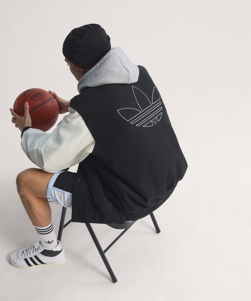 adidas(アディダス)の「オリジナルス バスケットボール ジャケット / アディダスオリジナルス adidas Originals(ブルゾン・メンズ・ブラック・MEDIUM/LARGE/X-LARGE/SMALL/X-SMALL/XX-LARGE)」の6枚目の写真