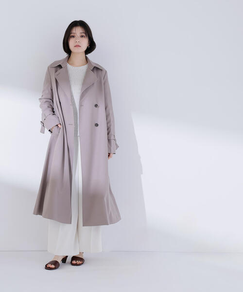 NATURAL BEAUTY BASIC(ナチュラルビューティーベーシック)の「◇パウダーツイルトレンチコート(トレンチコート・レディース・ベージュ系その他3/ブラウン/ベージュ・SMALL/MEDIUM/P/S)」の2枚目の写真