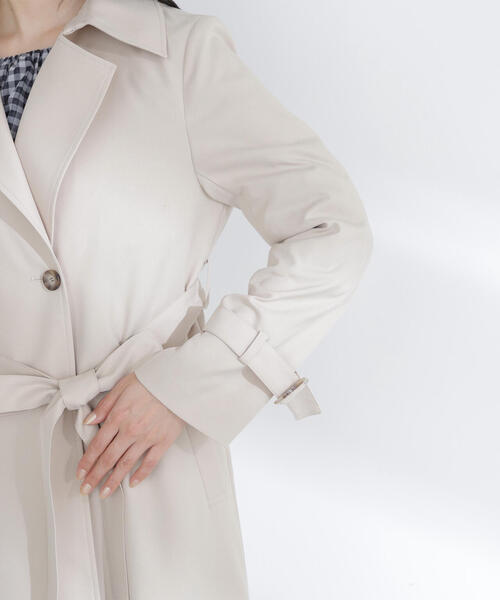 NATURAL BEAUTY BASIC(ナチュラルビューティーベーシック)の「◇パウダーツイルトレンチコート(トレンチコート・レディース・ベージュ系その他3/ブラウン/ベージュ・SMALL/MEDIUM/P/S)」の4枚目の写真