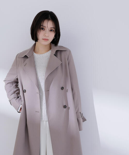 NATURAL BEAUTY BASIC(ナチュラルビューティーベーシック)の「◇パウダーツイルトレンチコート(トレンチコート・レディース・ベージュ系その他3/ブラウン/ベージュ・SMALL/MEDIUM/P/S)」の7枚目の写真