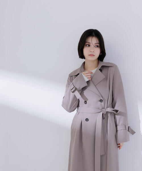 NATURAL BEAUTY BASIC(ナチュラルビューティーベーシック)の「◇パウダーツイルトレンチコート(トレンチコート・レディース・ベージュ系その他3/ブラウン/ベージュ・SMALL/MEDIUM/P/S)」の11枚目の写真