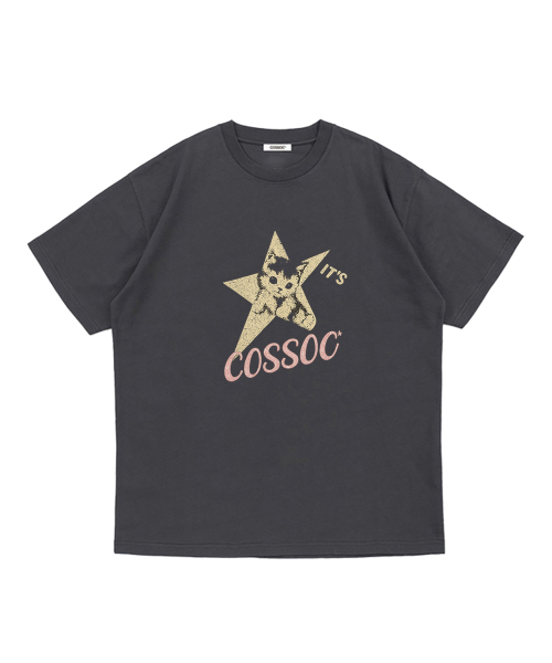 COSO(コソ)の「イッツキャットコソ 半袖Tシャツ (チャコール)(Tシャツ/カットソー・レディース・チャコール・S/M/L)」の1枚目の写真