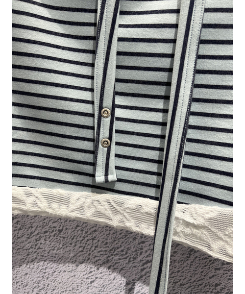 SOMSOC(ソムソック)の「SALLY STRIPE SCARF TOP_SKY BLUE(Tシャツ/カットソー・レディース・その他・FREE)」の6枚目の写真