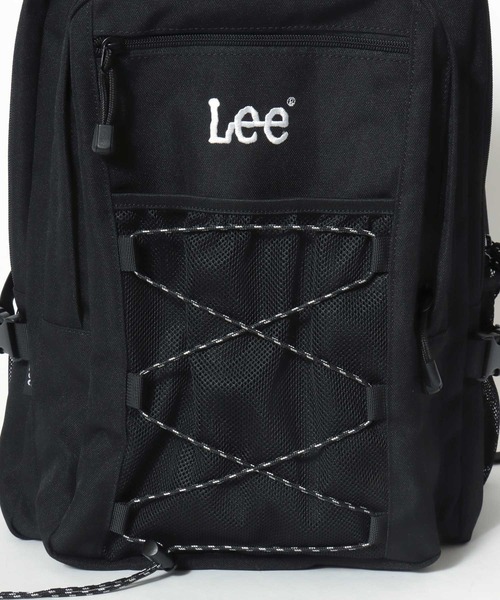 Lee（リー）の「Lee/リー 撥水 ロゴ ワンポイント刺繍 ドローコード バックパック/リュックサック/大容量 約28L/レディース メンズ（バックパック/リュック・レディース・ブラック・FREE）」の9枚目の写真