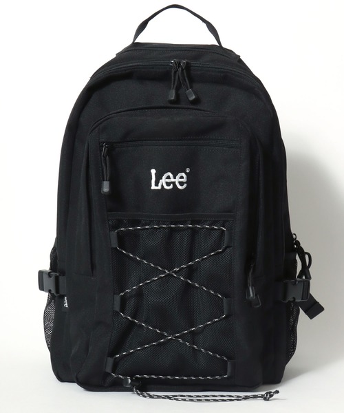 Lee（リー）の「Lee/リー 撥水 ロゴ ワンポイント刺繍 ドローコード バックパック/リュックサック/大容量 約28L/レディース メンズ（バックパック/リュック・レディース・ブラック・FREE）」の2枚目の写真
