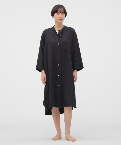 MARGARET HOWELL(マーガレットハウエル)の「BRUSHED LINEN TWILL DRESS(ワンピース・レディース・ダークグレー・FREE)」の1枚目の写真