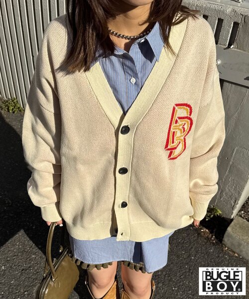 CIAOPANIC（チャオパニック）の「【BUGLE BOY/ビューグル ボーイ】フェードニットカーディガン（カーディガン/ボレロ・レディース・アイボリー/ネイビー/レッド・FREE）」の8枚目の写真