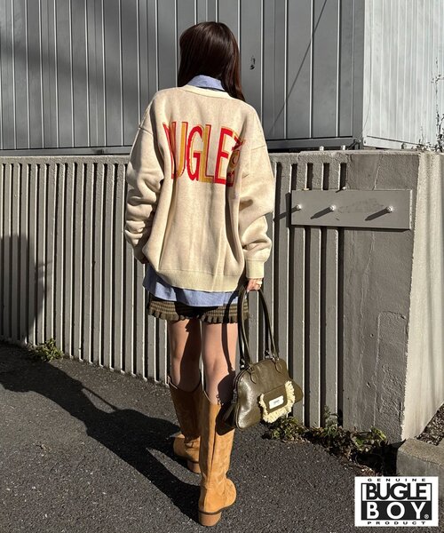 CIAOPANIC（チャオパニック）の「【BUGLE BOY/ビューグル ボーイ】フェードニットカーディガン（カーディガン/ボレロ・レディース・アイボリー/ネイビー/レッド・FREE）」の13枚目の写真