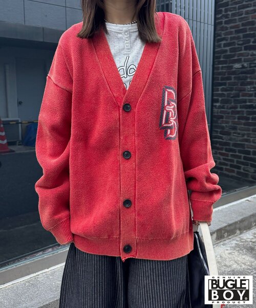 CIAOPANIC（チャオパニック）の「【BUGLE BOY/ビューグル ボーイ】フェードニットカーディガン（カーディガン/ボレロ・レディース・アイボリー/ネイビー/レッド・FREE）」の21枚目の写真